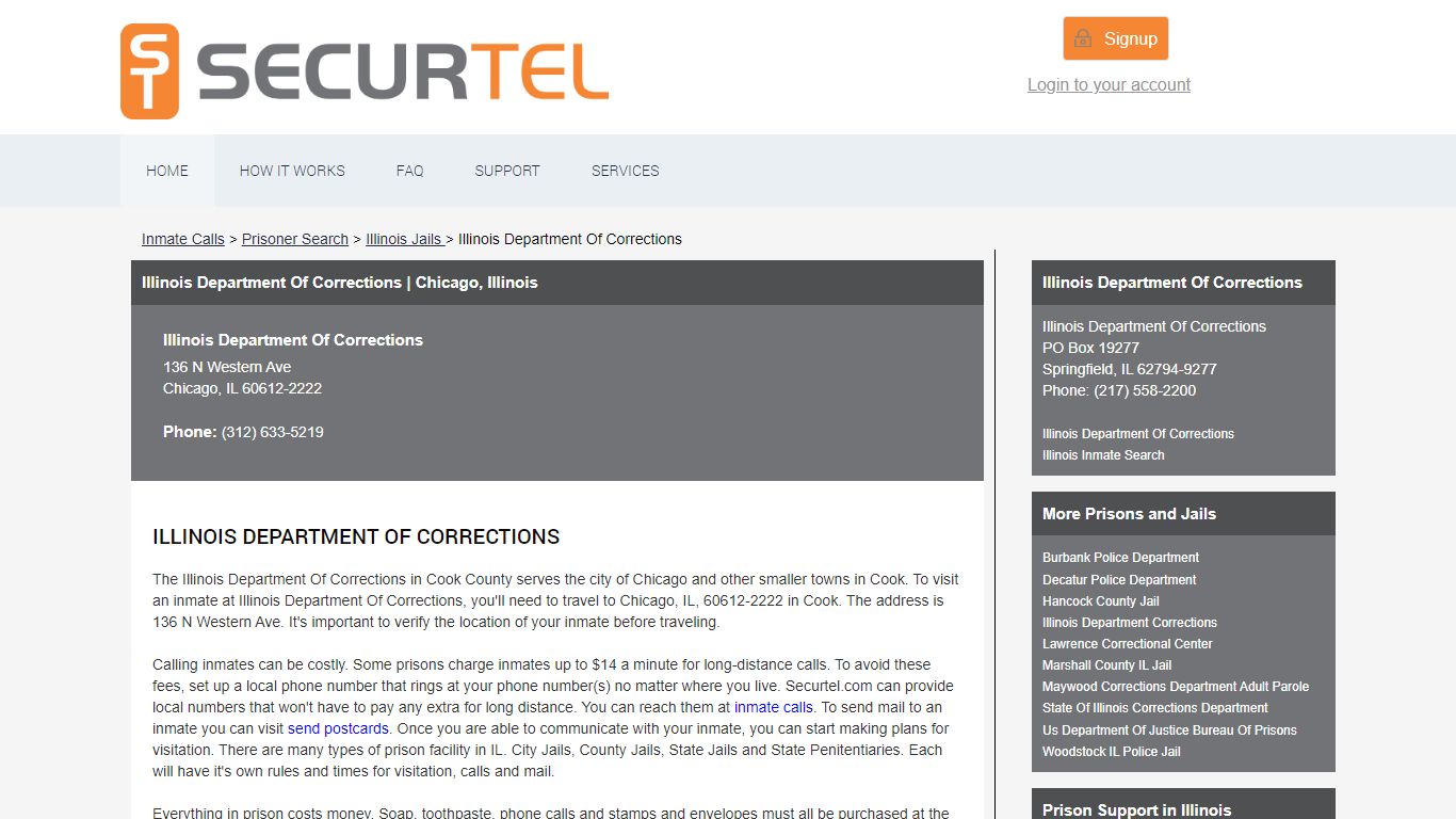 Illinois Department Of Corrections - Illinois Department Of ... - SecurTel